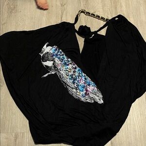 Forplay Black Sequin Embellished Blouse